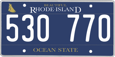 RI license plate 530770