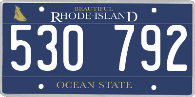 RI license plate 530792