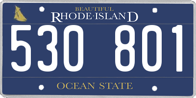 RI license plate 530801