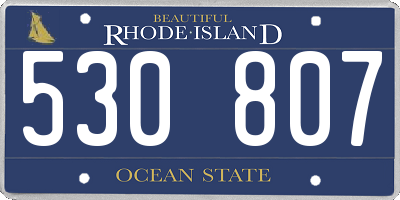RI license plate 530807