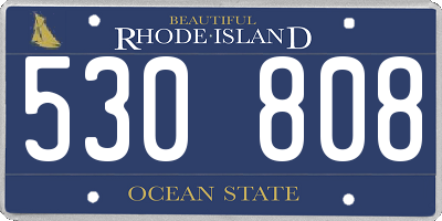 RI license plate 530808