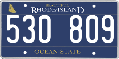 RI license plate 530809