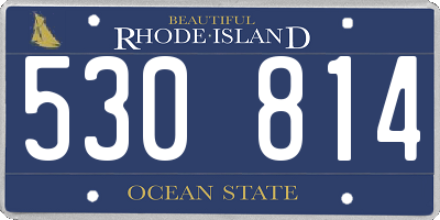 RI license plate 530814