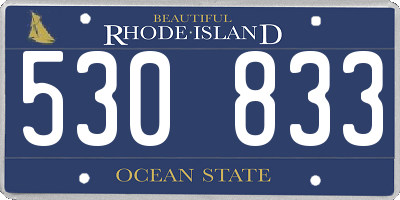 RI license plate 530833