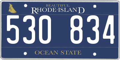 RI license plate 530834