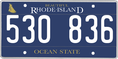 RI license plate 530836