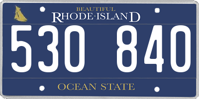 RI license plate 530840