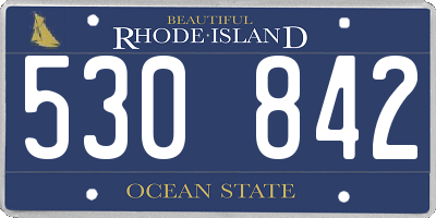RI license plate 530842