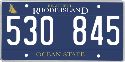 RI license plate 530845