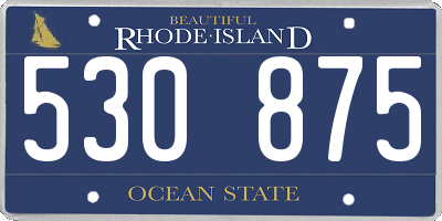 RI license plate 530875