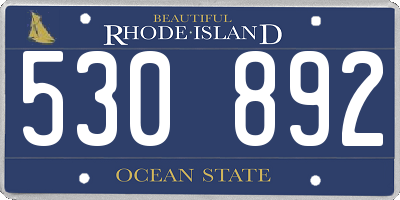 RI license plate 530892