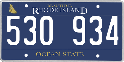 RI license plate 530934