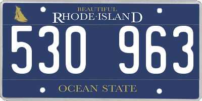 RI license plate 530963