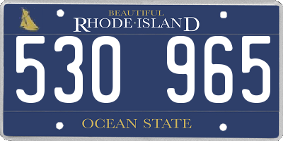 RI license plate 530965
