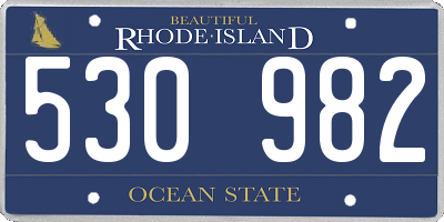 RI license plate 530982