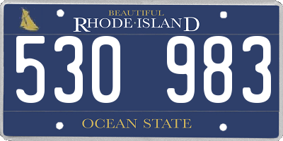 RI license plate 530983