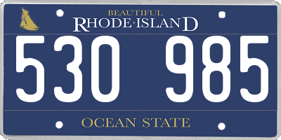RI license plate 530985