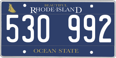 RI license plate 530992