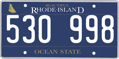 RI license plate 530998