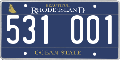 RI license plate 531001