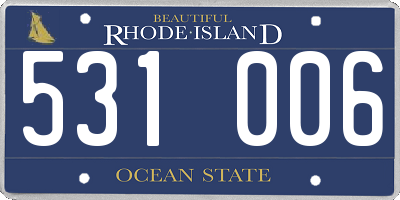 RI license plate 531006