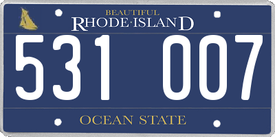 RI license plate 531007