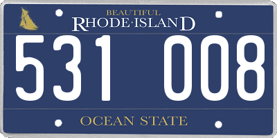 RI license plate 531008