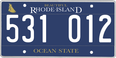 RI license plate 531012