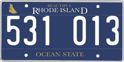 RI license plate 531013
