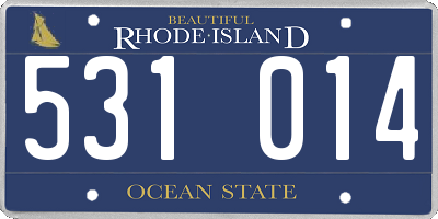 RI license plate 531014