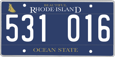 RI license plate 531016