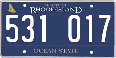 RI license plate 531017