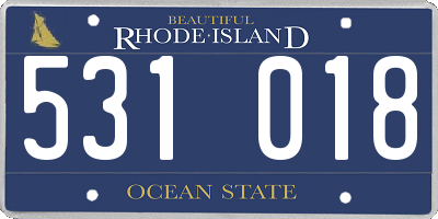 RI license plate 531018