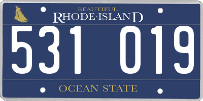 RI license plate 531019