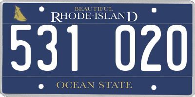 RI license plate 531020