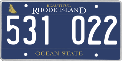 RI license plate 531022