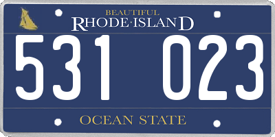 RI license plate 531023