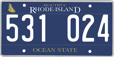 RI license plate 531024