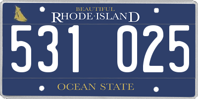 RI license plate 531025