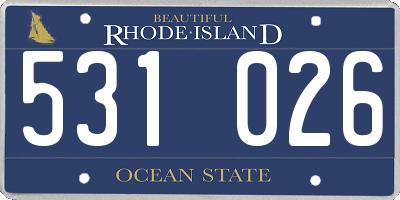 RI license plate 531026
