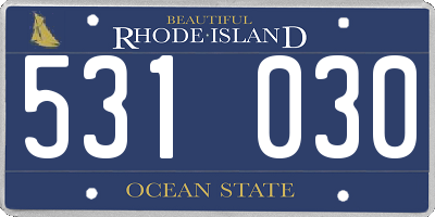 RI license plate 531030