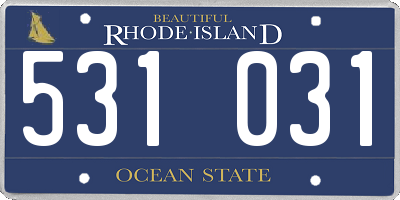 RI license plate 531031