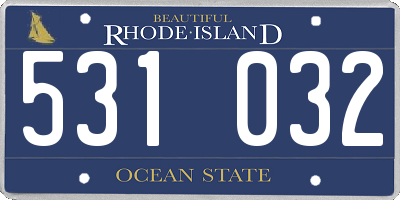 RI license plate 531032
