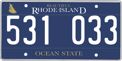 RI license plate 531033