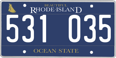 RI license plate 531035