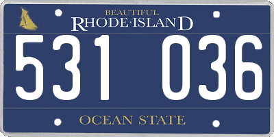 RI license plate 531036