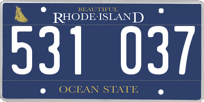 RI license plate 531037