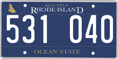 RI license plate 531040