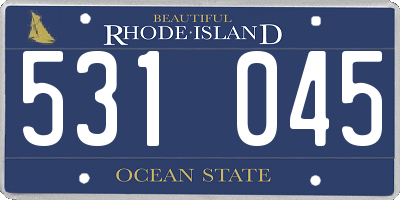 RI license plate 531045