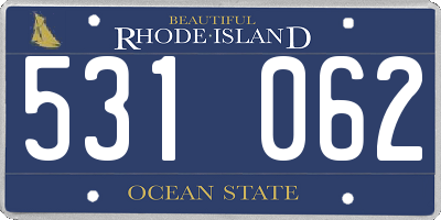 RI license plate 531062